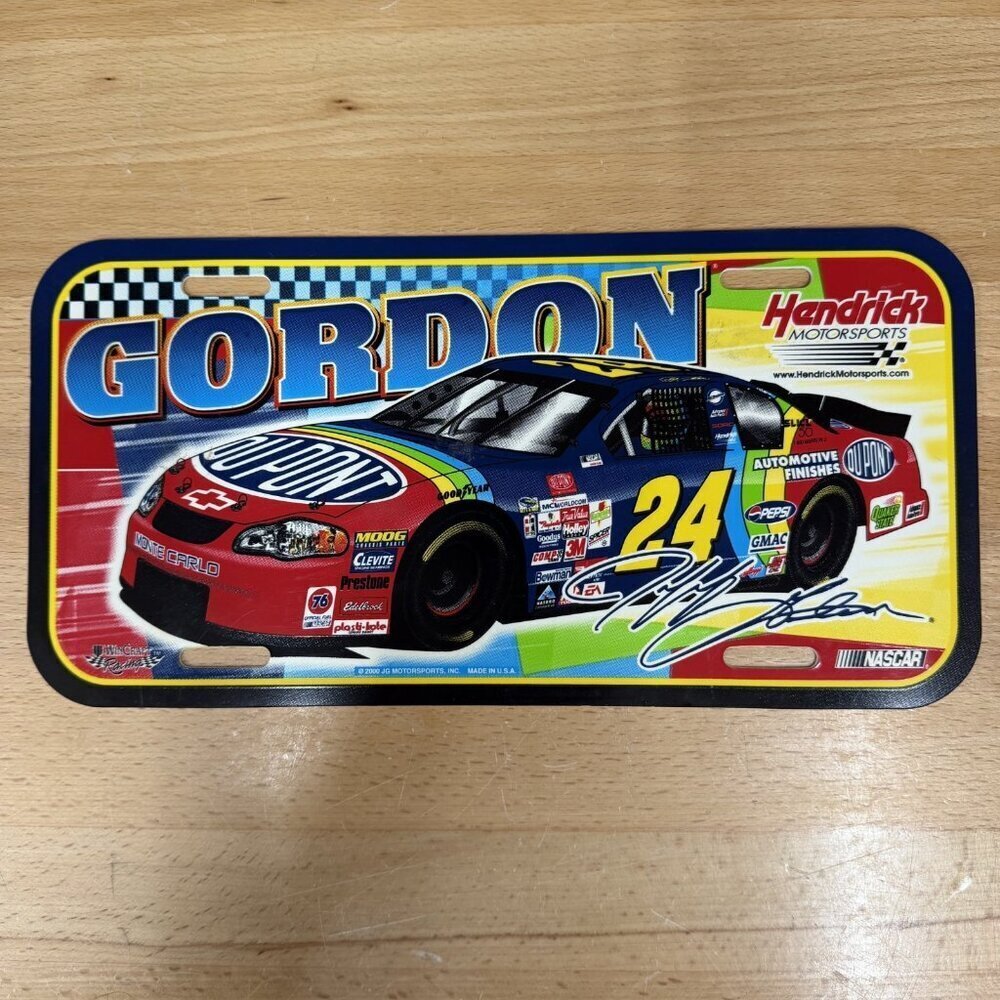 2000 Jeff Gordon #24 Plastic License Plate WinCraft Racing NASCAR Motorsports